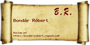 Bondár Róbert névjegykártya