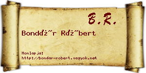 Bondár Róbert névjegykártya
